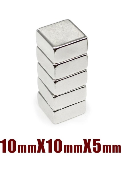 Neodyum Mıknatıs, Çap 10X10X5 mm Kare Magnet Süper Güçlü Magnet