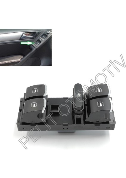 Golf Plus (2009-2014) Sol Dörtlü Cam Açma Düğmesi 5K4959857A