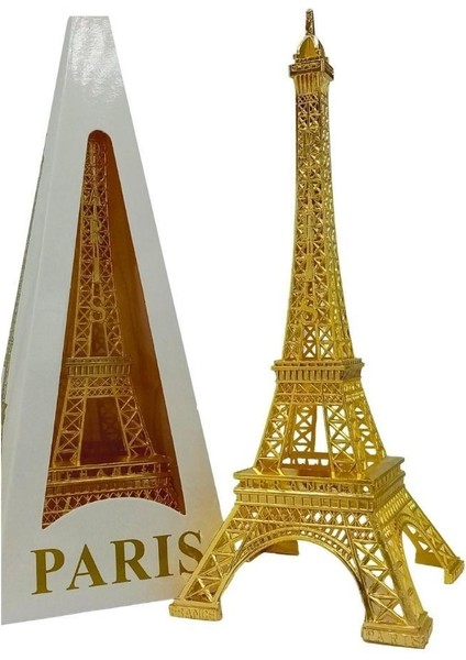 Minyatür Metal Eyfel Kulesi Altın Dekoratif Biblo 25 cm