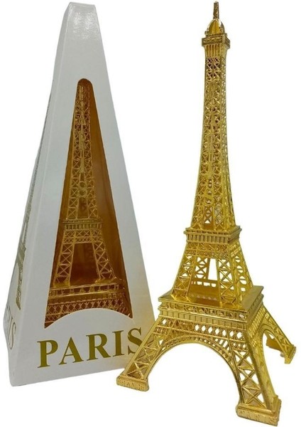 Minyatür Metal Eyfel Kulesi Altın Dekoratif Biblo 25 cm modelleri