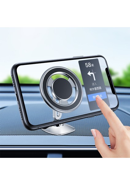 Araç Içi Telefon Tutucu Wiwu CH027 360 Derece Dönebilen Düz Zemin Versiyon Güçlü Manyetik Tutucu