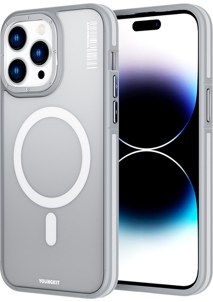 iPhone 14 Pro Max Uyumlu Kılıf Magsafe Şarj Özellikli Youngkit Rock Sand Serisi Kapak