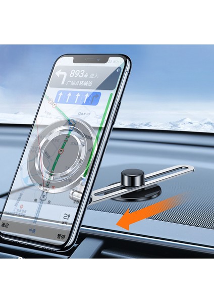 Araç Içi Telefon Tutucu Wiwu CH025 360 Derece Dönebilen Düz Zemin Versiyon Güçlü Manyetik Tutucu