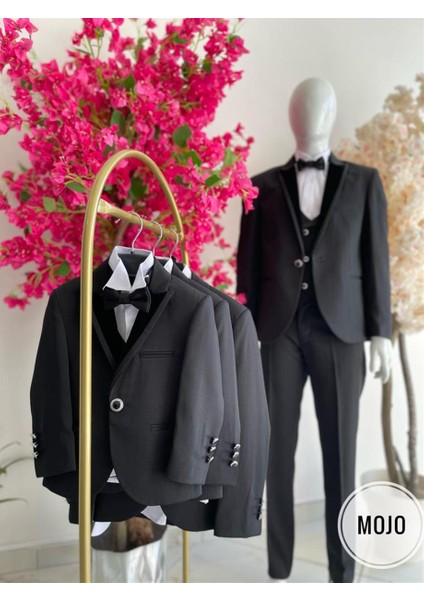 Erkek Çocuk1-14 Yaş Kadife Yaka Damatlık Set 20319 Siyah fiyatları