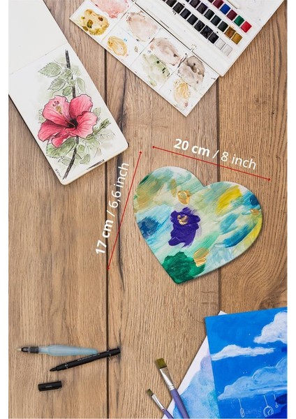 20 cm Kalp Pres Kompozit Tuval 12'li Set fiyatları