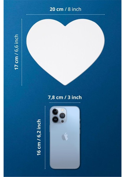 20 cm Kalp Pres Kompozit Tuval 12'li Set modelleri