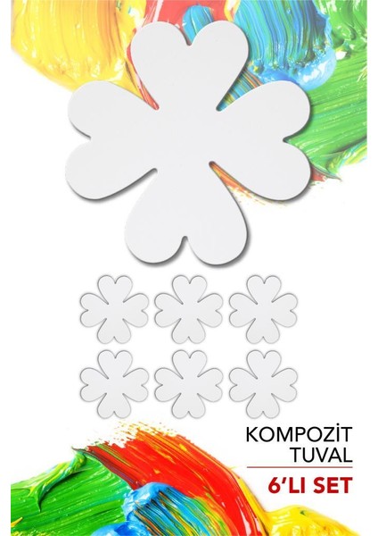 20 cm Yonca Pres Kompozit Tuval 6'lı Set