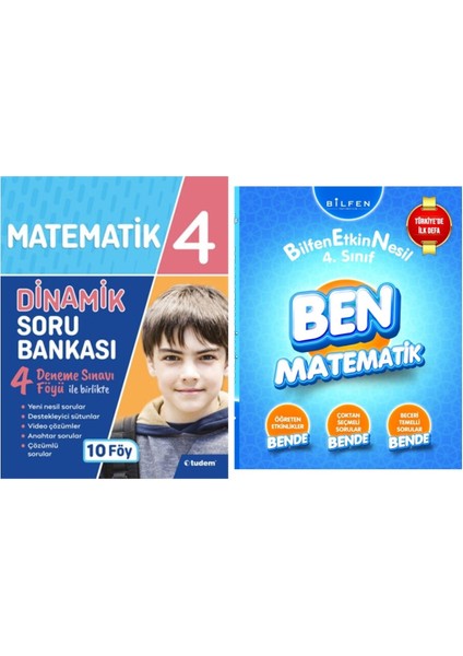 4. Sınıf Bilfen Ben Matematik ve Tudem Yayınları Dinamik Matematik Soru Bankası Seti - Set4