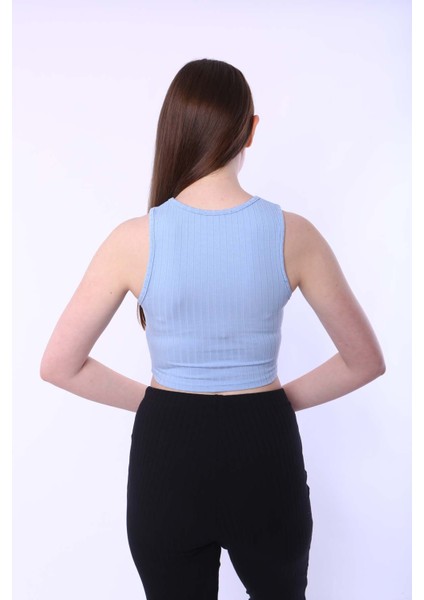 Kadın Crop Bebek Mavisi Raporlu Kaşkorse indirimleri