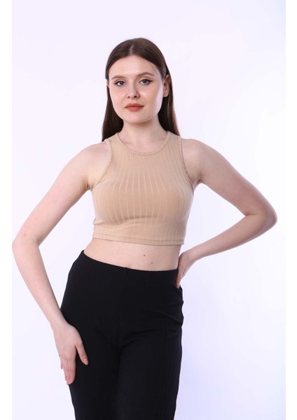 Kadın Crop Sand Raporlu Kaşkorse