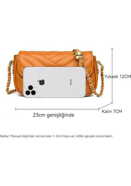 Minimalist Bayan Omuz Çantası, Eşkenar Dörtgen Silindir Çanta, Tek Omuz Çapraz Çanta, Zincir Çanta (Yurt Dışından)
