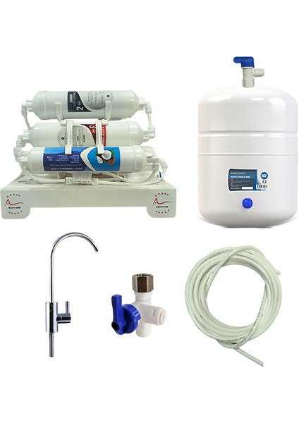 Açık Kasa Inline Filtreli Pompasız 8 Lt Antibakteriyel Tanklı Su Arıtma Cihazı