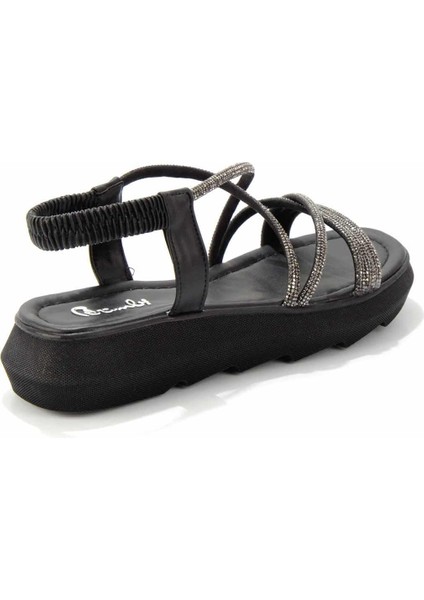 Siyah Taşlı Kadın Sandalet K05567070009