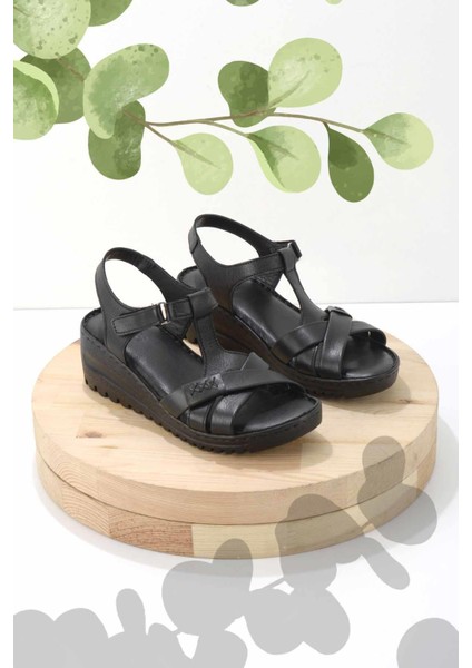 Siyah Leather Kadın Sandalet K05714360003