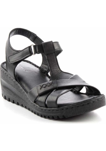 Siyah Leather Kadın Sandalet K05714360003 modelleri