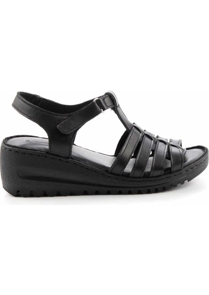 Siyah Leather Kadın Sandalet K05714360103 fiyatları