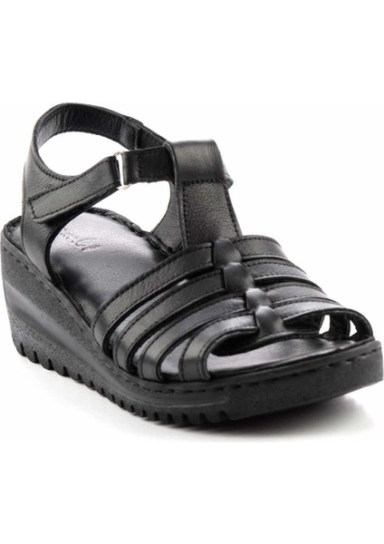 Siyah Leather Kadın Sandalet K05714360103 modelleri