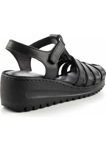 Siyah Leather Kadın Sandalet K05714360103 fırsatları