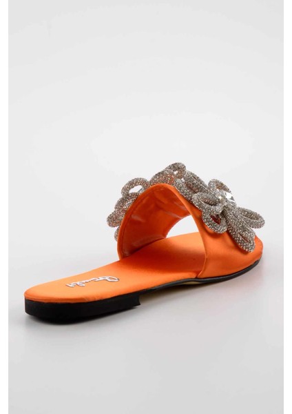 Turuncu Saten Kadın Terlik fırsatları