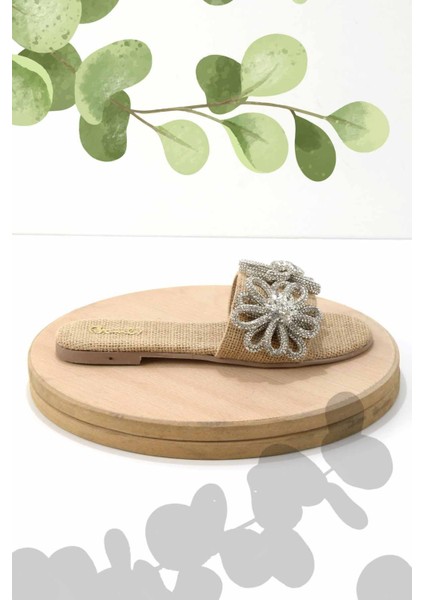 Bej Hasır Kadın Terlik K04666012728