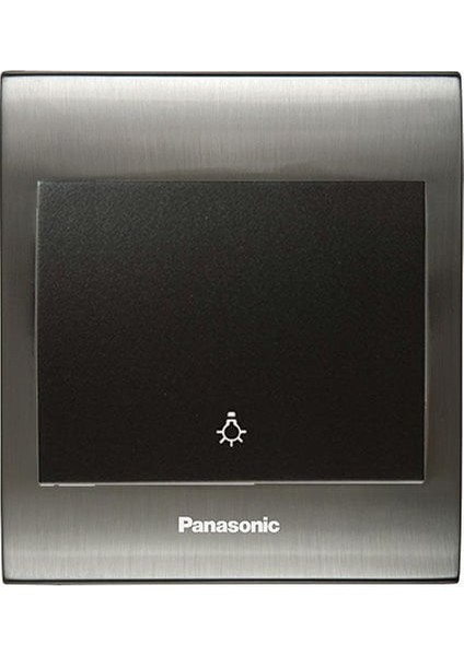 Thea Blu Light Anahtar Çerçeve Inox + Beyaz Kapak Siyah