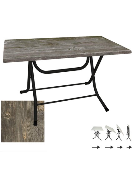 Klasik Katlanır Werzalit Tabla Masa (70X120) - Old Pine