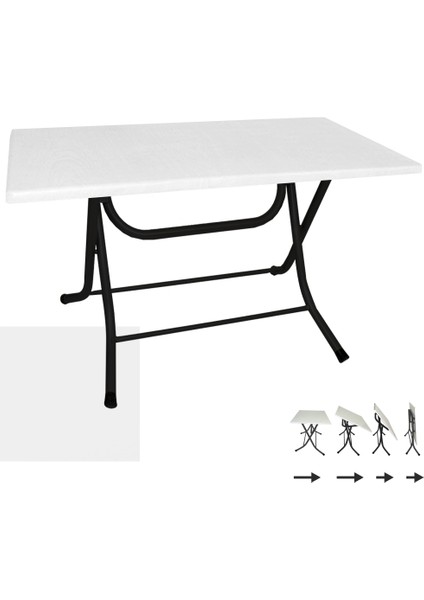Klasik Katlanır Werzalit Tabla Masa (80X120) - Beyaz