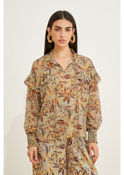 Kadın Uzun Kollu Fırfırlı Bluz modelleri