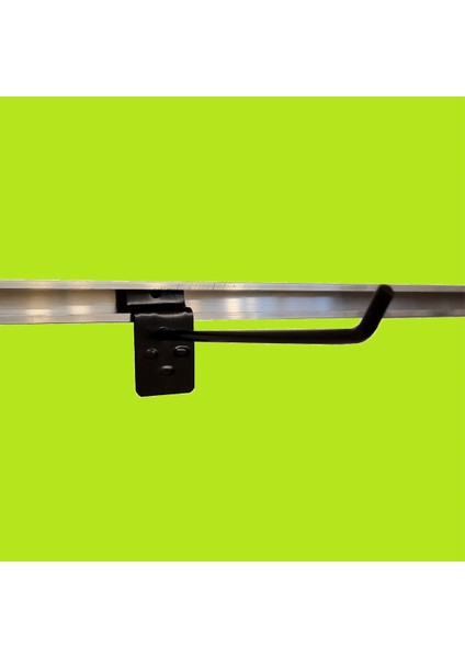 50 Adet 20 cm Kanallı Pano Kancası Raf Askısı Siyah