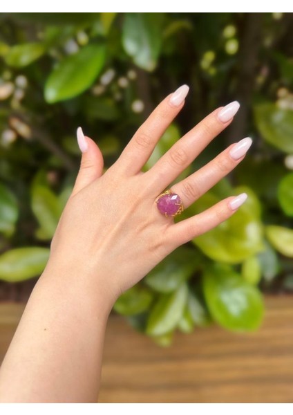 Safir Taşlı Altın Kaplama 925 Ayar Gümüş Yüzük fiyatları