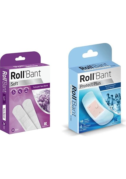 Bant Soft Yumuşak Yarabandı 20'li + Protect Plus Su Geçirmez Yarabandı 10'lu
