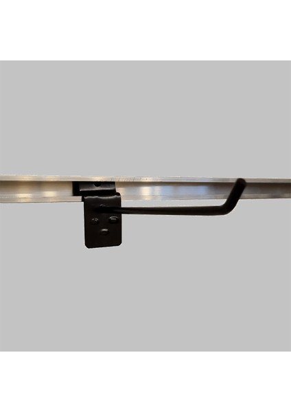 20 Adet 15 cm Kanallı Pano Kancası Raf Askısı Siyah