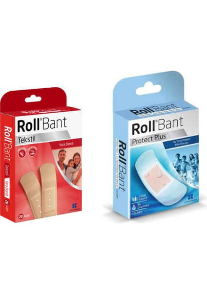 Bant Tekstil Yarabandı 20'li + Protect Plus Su Geçirmez Yarabandı 10'lu