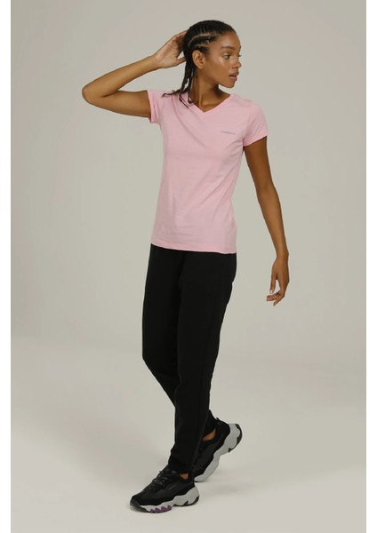 V Yaka Regular Fit K.pembe Kadın T-Shirt 2SCT1323FX