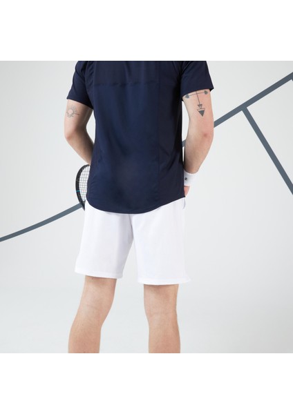 ARTENGO Erkek Kısa Kollu Tenis Tişörtü - Lacivert / Beyaz - DRY RN