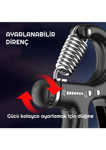 Sayaçlı Sertlik Ayarlanabilir 5-60KG Direnç El Egzersiz Yayı