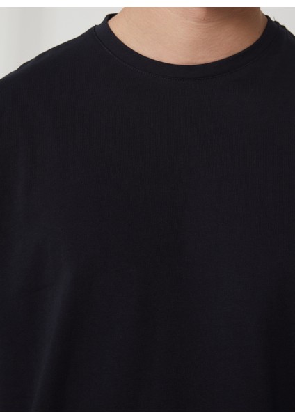 Bisiklet Yaka Baskılı Lacivert Erkek T-Shirt TC9010 Basıc fırsatları