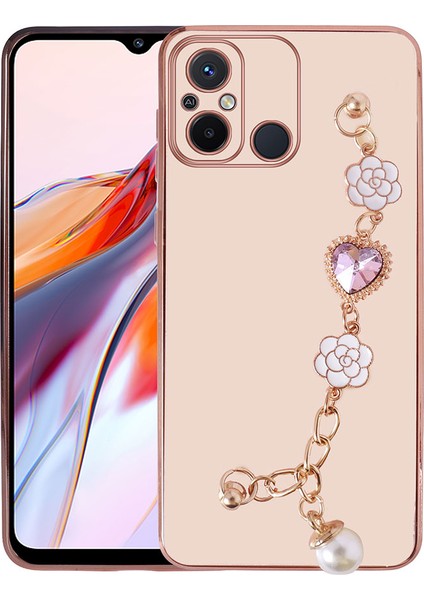 - Xiaomi Redmi 12C - Kılıf El Tutamaçlı Kamera Korumalı Taka Silikon Kapak - Pembe