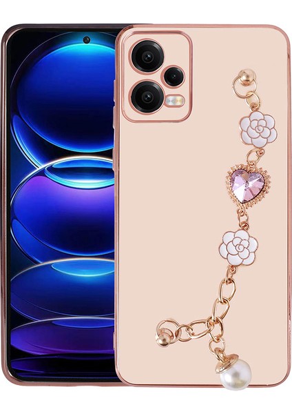 Xiaomi Redmi Note 12 5g Kılıf Çiçek Desenli Askılı Tutamaçlı Kamera Korumalı Kapak (Taka)