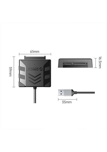 Orıco Usb-A 3.0 To Sata 3.0 5gbps Hdd/ssd Dönüştürücü Adaptör Siyah