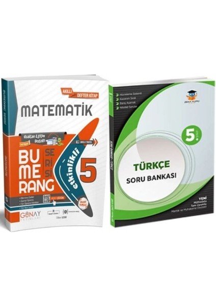 Günay Yayınları 5. Sınıf Bumerang Etkinlikli Matematik + 5. Sınıf Türkçe Soru Bankası