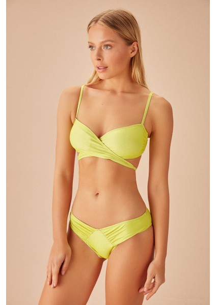 Ön Detaylı Parlak Bikini Alt