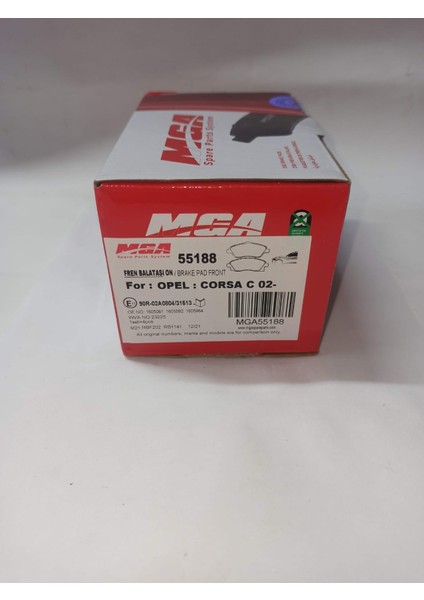 55188 Opel Corsa C 2002-> Ön Fren Balatası