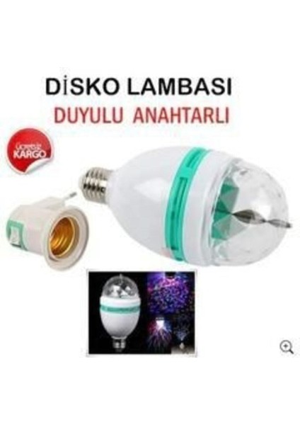 Renkli Disko Ampulü Lambası E27 Duy Hediye LED Ampul Dönen Disco Topu Lamba Işık Ampül Hareketli