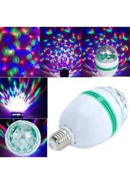 Renkli Disko Ampulü Lambası E27 Duy Hediye LED Ampul Dönen Disco Topu Lamba Işık Ampül Hareketli