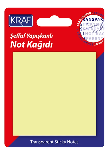 Şeffaf Sarı Yapışkanlı Not Kağıdı 76X76MM 50 Yaprak