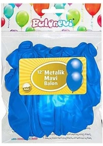 Nedı Balon Metalık Mavı 20 Lı