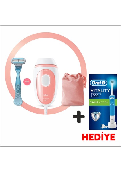 Silk Expert Mini PL1014 300.000 Atımlı Yeni Nesil Ipl+Oral-B Oral B Şarjlı Vitaly Cross Mavi Kutu(Hediye)