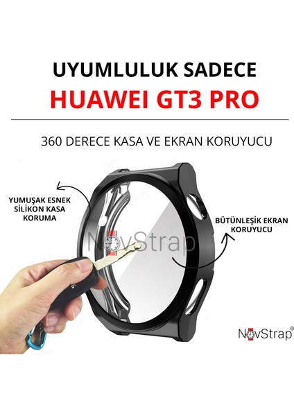 Huawei Gt3 Pro Uyumlu Ekran Koruyucu 360 Derece Kasa Koruyucu Silikon fiyatları