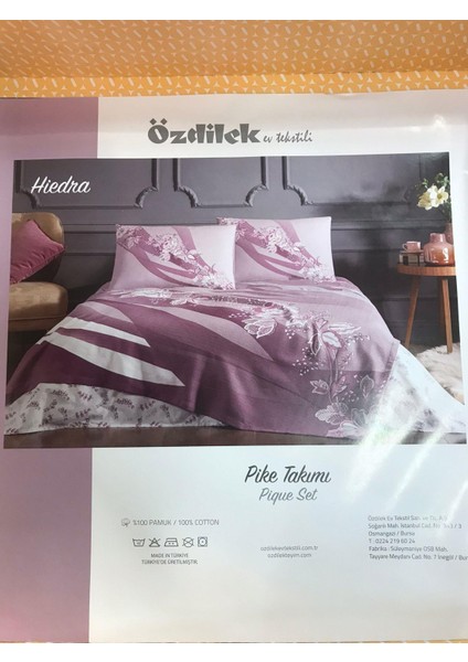 Çift Kişilik Pike Takımı Hiedra Mor